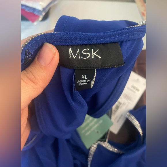 MSK Women’s Stretch Rhinestone Slit Back Cape Sleeveless V Neck Mini Dress XL. - Picture 8 of 12